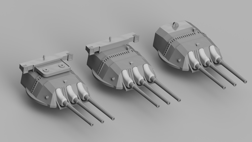 【3Dプリントキット】1/700 試製41cm三連装砲