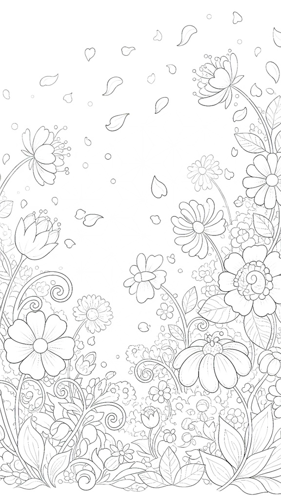 花語りぬりえ ―幻想の四季彩― Vol.1(大人向け塗り絵PDF)