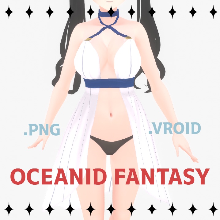 【VRoid（stable ver.）】 Oceanid Fantasy Style Dress オーシャノイド・ファンタジースタイルドレス 