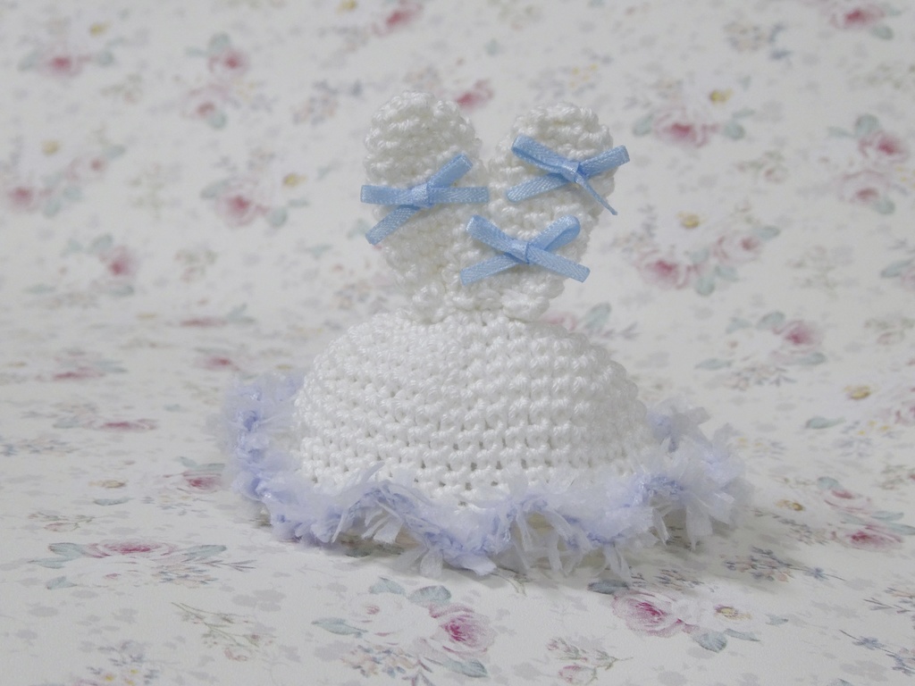 【8cmぬい用】うさみみ帽子 / ライトブルー