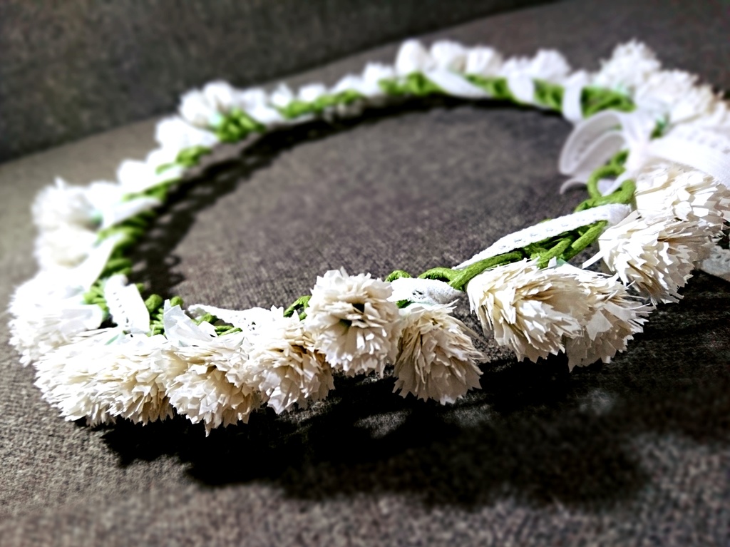 造花-白詰草の花冠