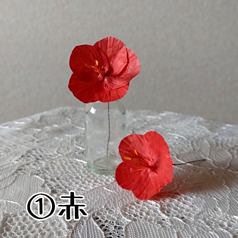 ミニチュア造花-ハイビスカス(2輪)