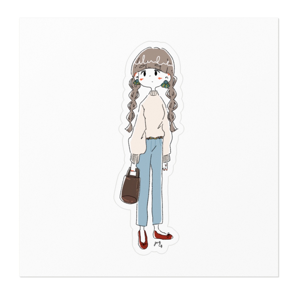 みつあみがーるのステッカー