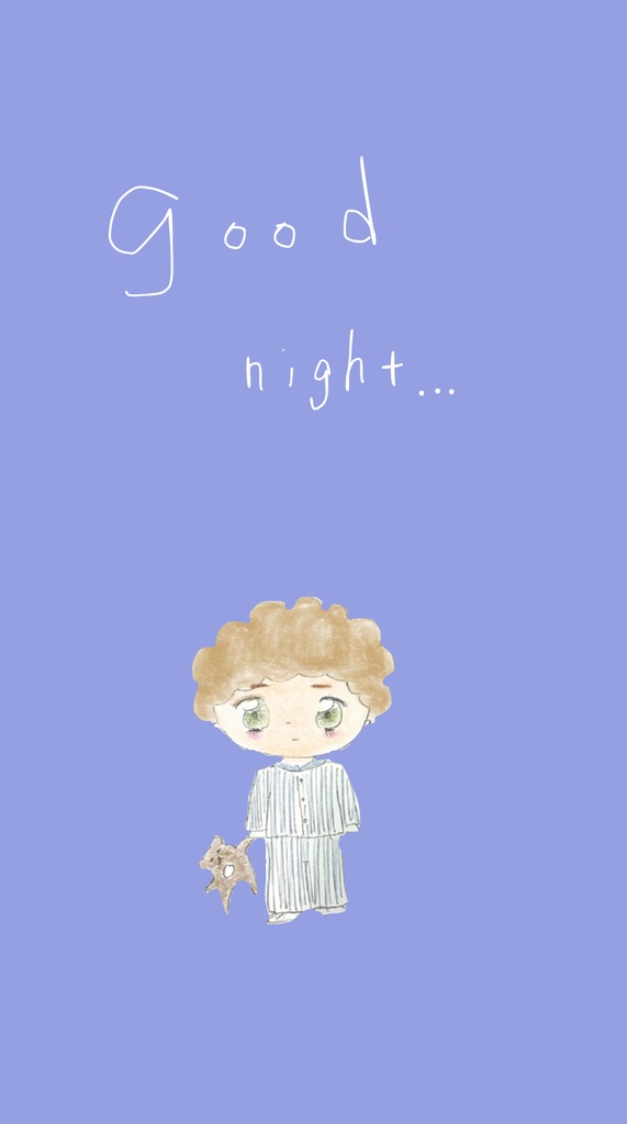眠れる夜の男の子  スマホ壁紙