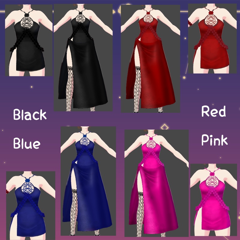 Vroid 夜の薔薇セット NightRose Set