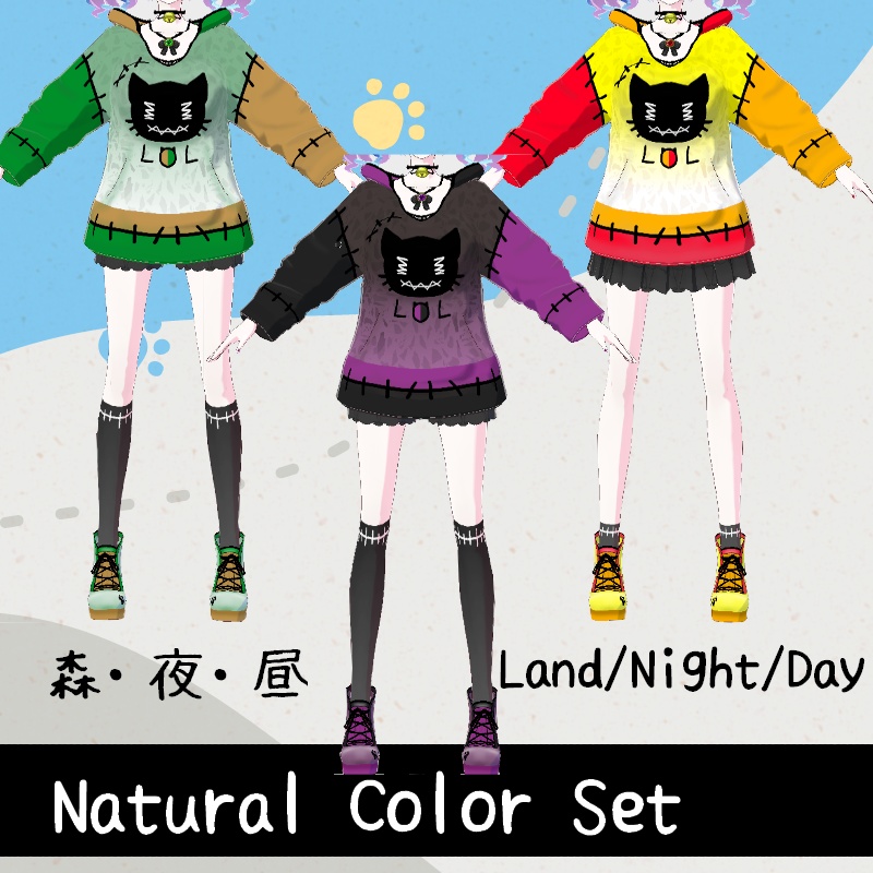 Vroid LOLねこ パーカー セット LOL Neko Hoodie SET