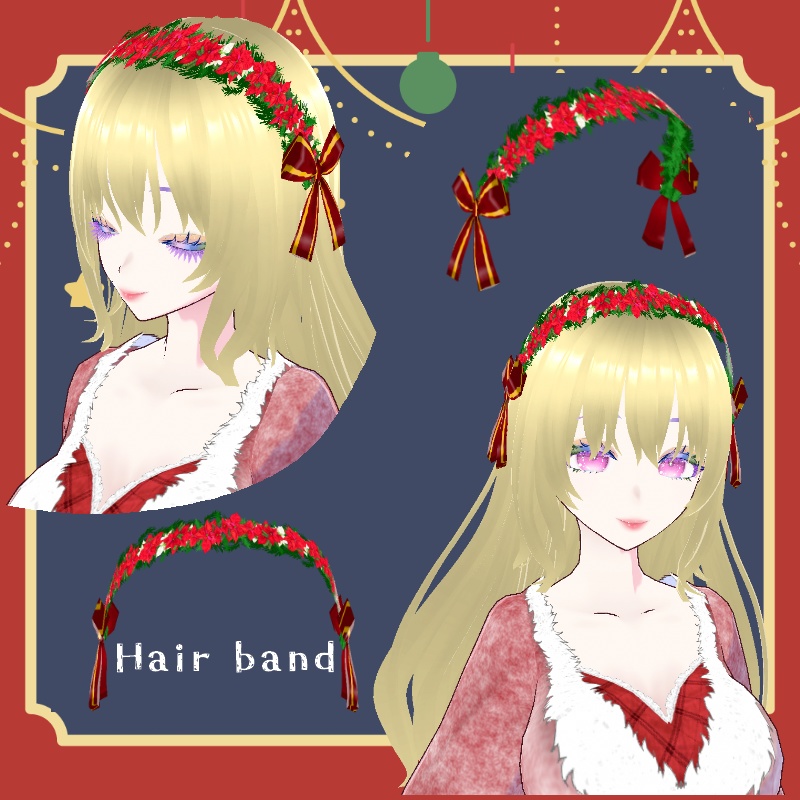 VRoid【Free / 無料】ポインセチアのリース poinsettia wreath