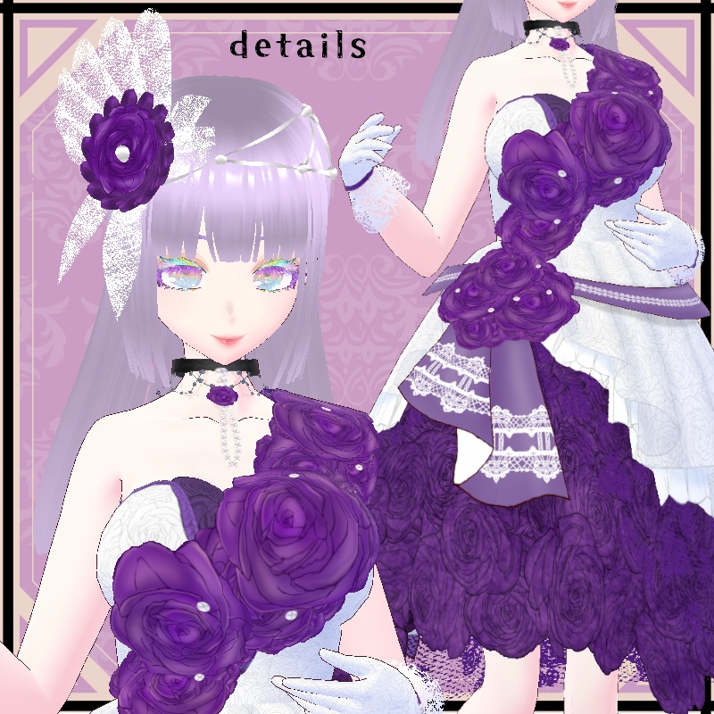 VRoid 薔薇のブーケ セット Rose Bouquet Set