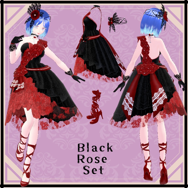 VRoid 薔薇のブーケ セット Rose Bouquet Set