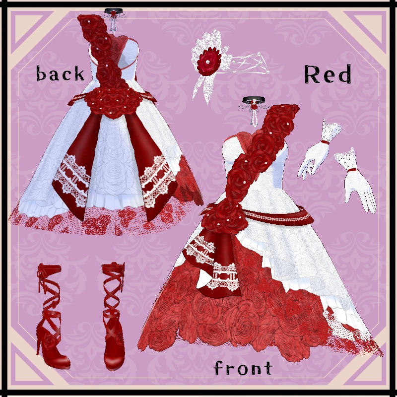 VRoid 薔薇のブーケ セット Rose Bouquet Set