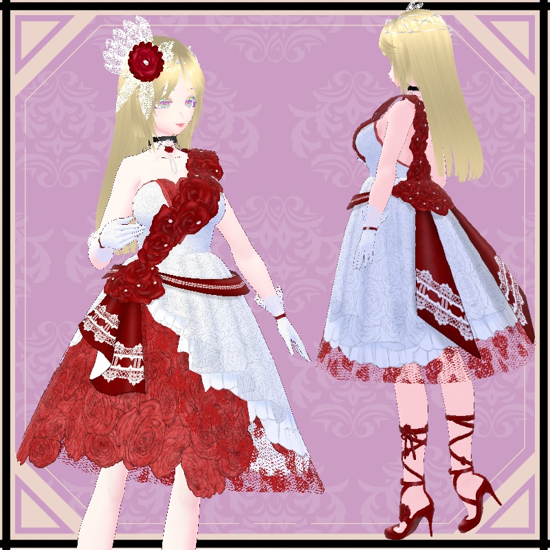 VRoid 薔薇のブーケ セット Rose Bouquet Set