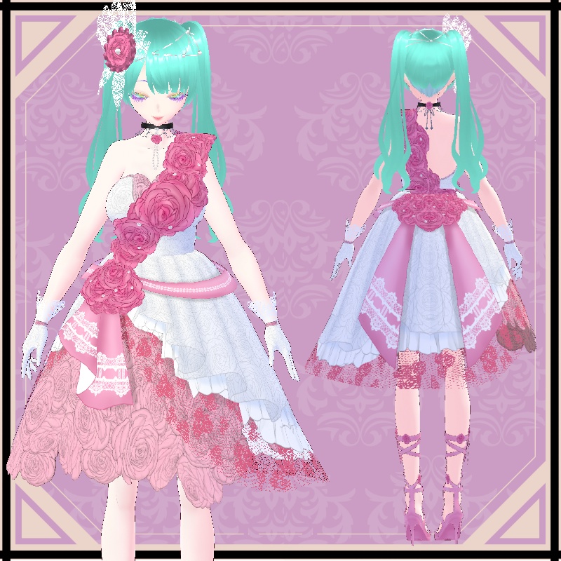 VRoid 薔薇のブーケ セット Rose Bouquet Set