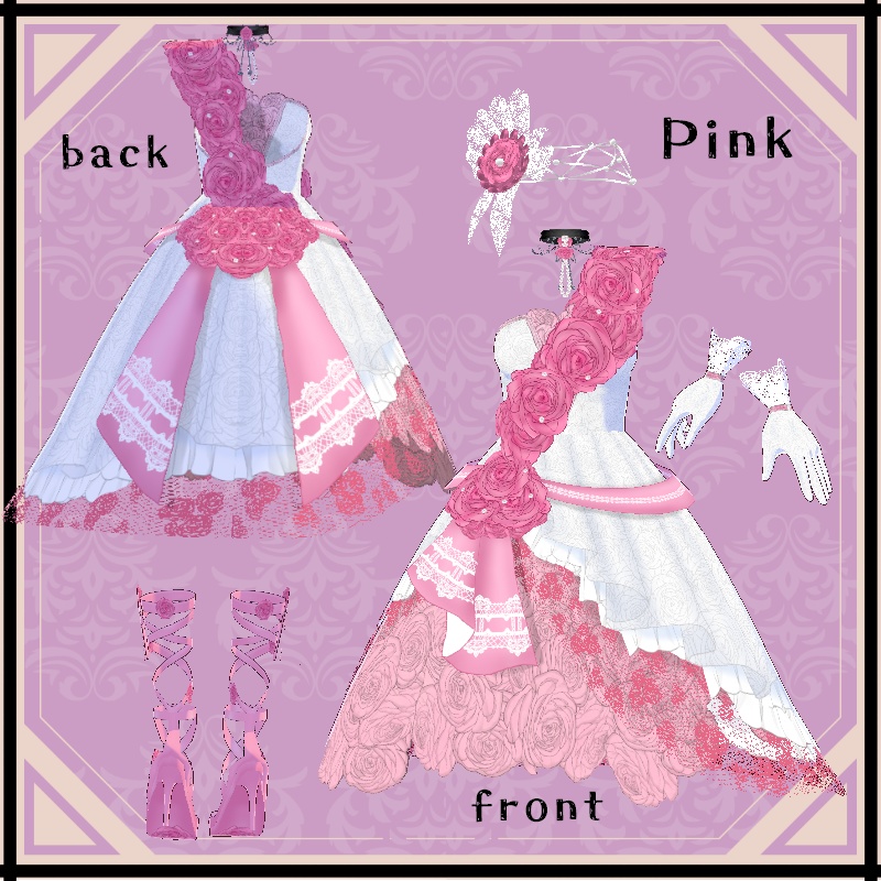 VRoid 薔薇のブーケ セット Rose Bouquet Set