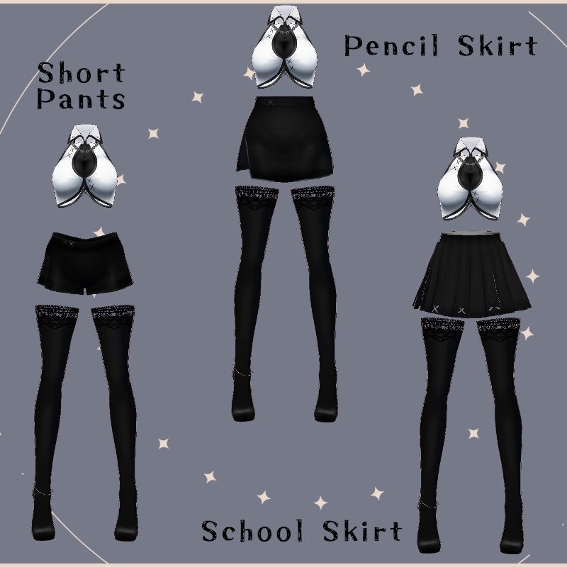 VRoid 黒鴉 セット Dark Raven Set