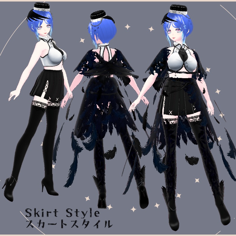 VRoid 黒鴉 セット Dark Raven Set