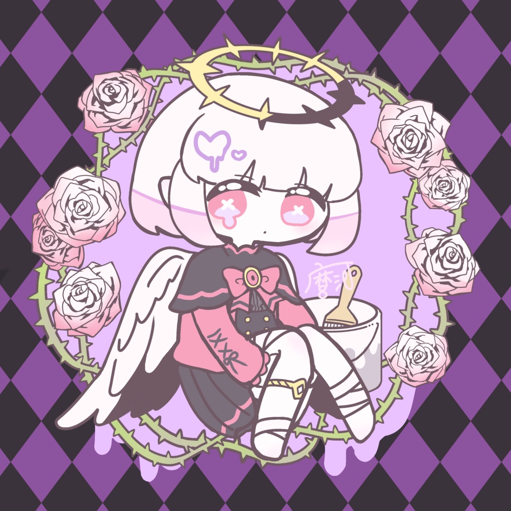 バラと堕天使のアクキー