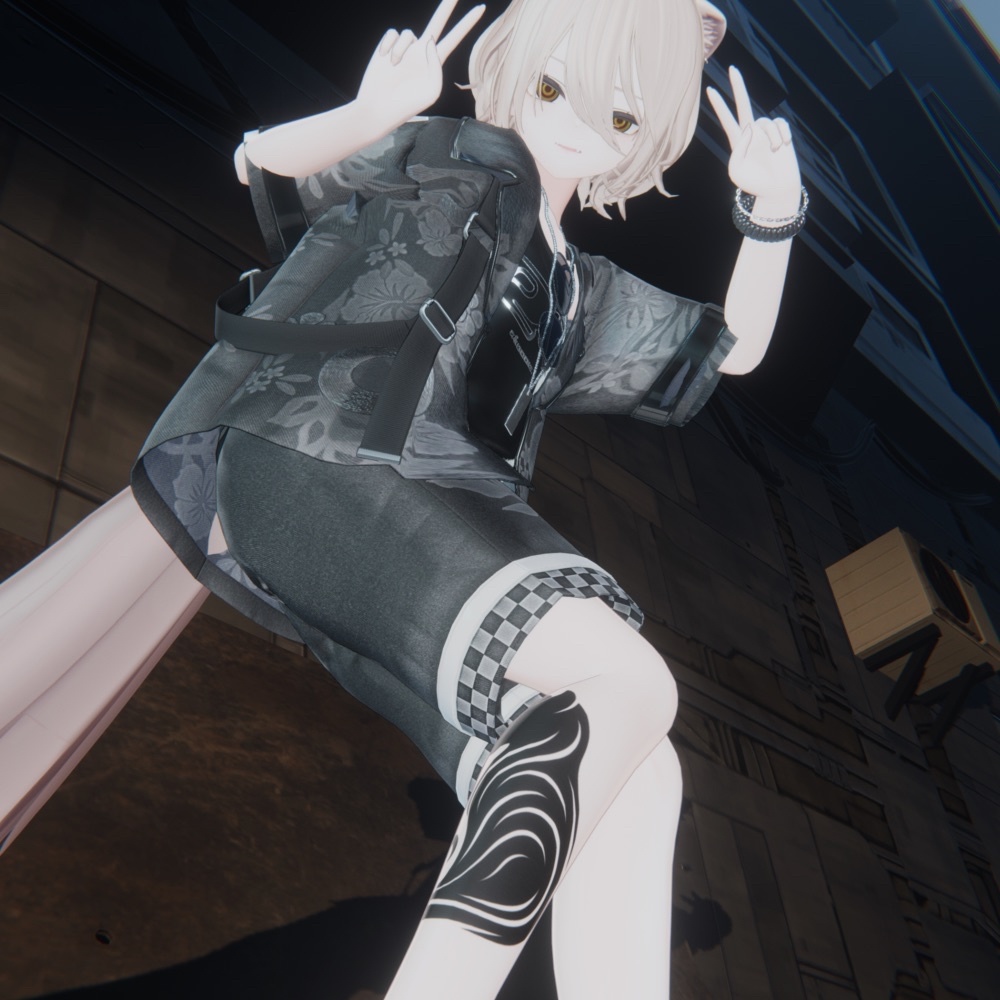 【Free】Tribal Black Cat Tattoo【VRChat】