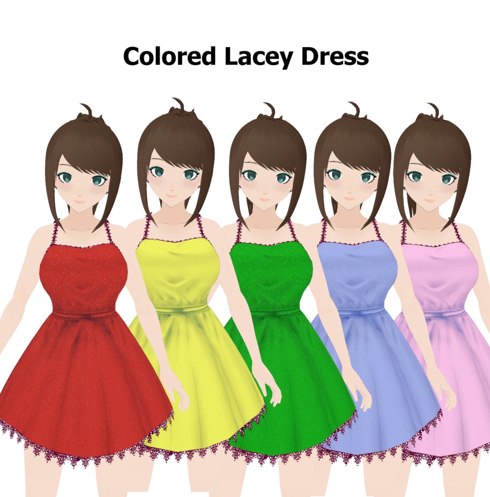 Vroid Colored Lacey Dress (many colors)