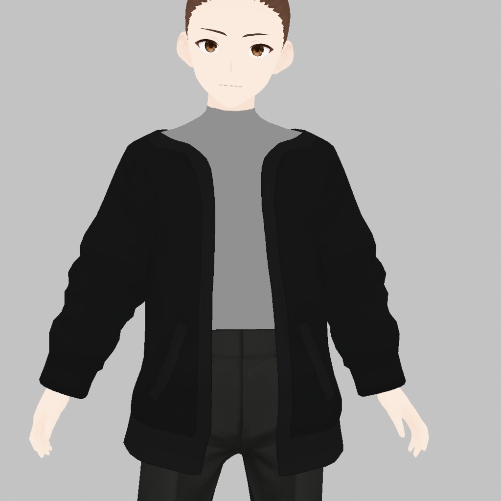 Grey T-skivvy with Black Cardigan