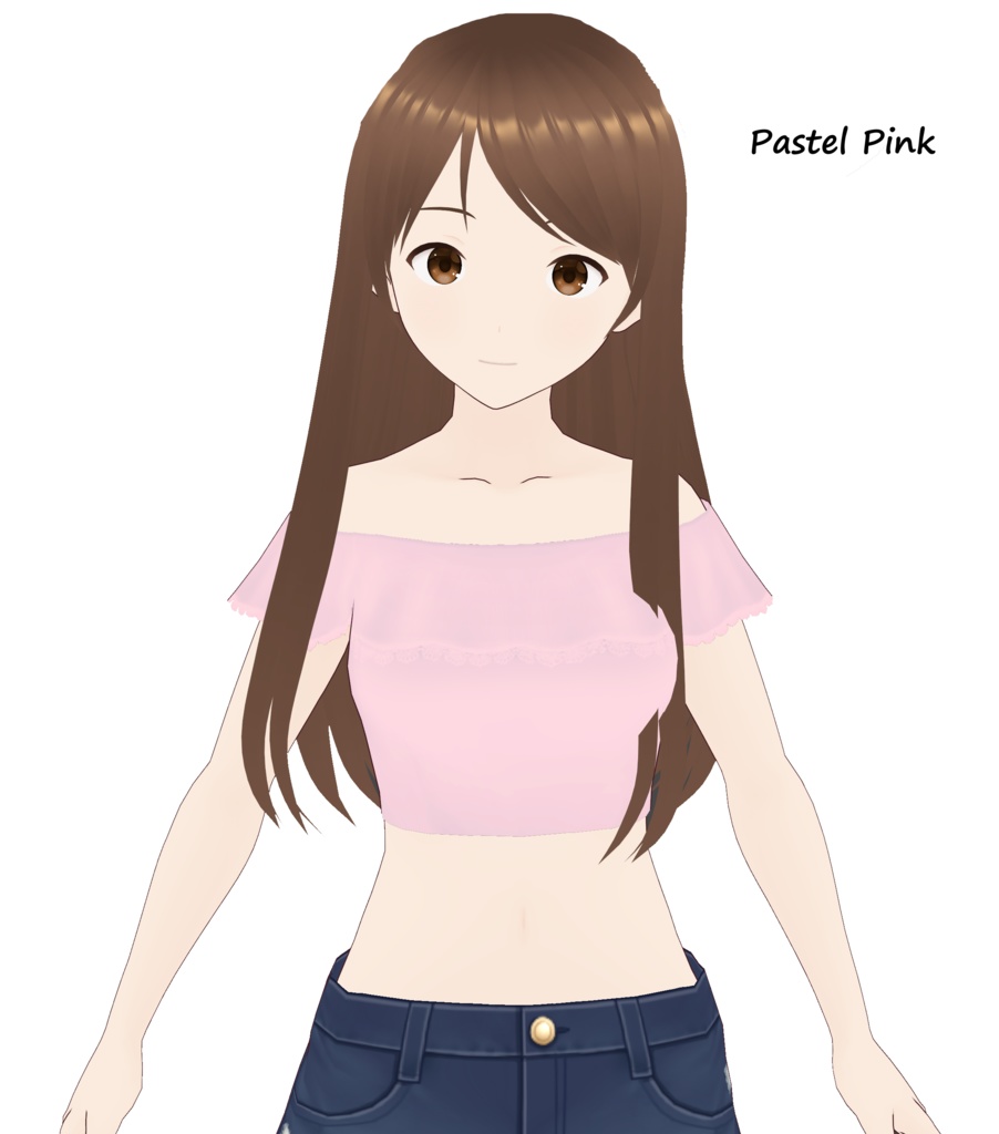 Vroid Ruffled, lacey of shoulder cropped top (various colors)