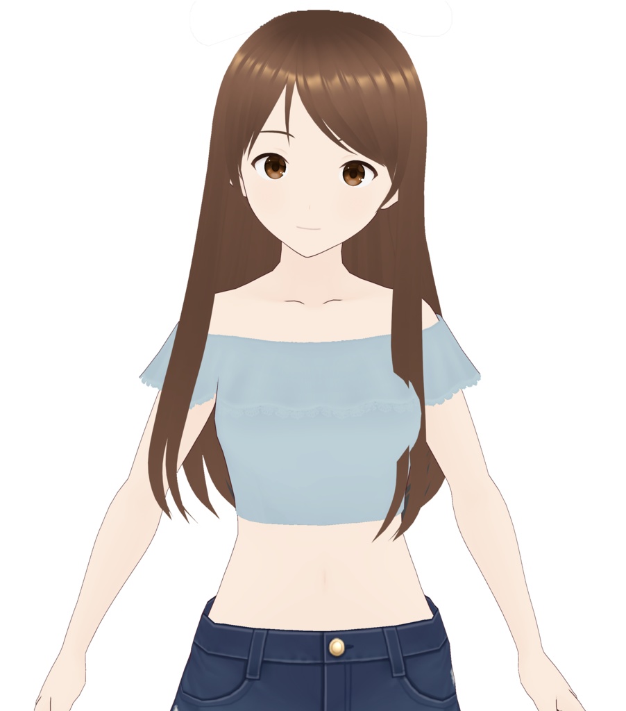 Vroid Ruffled, lacey of shoulder cropped top (various colors)