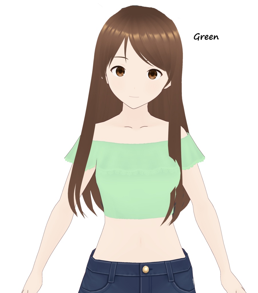 Vroid Ruffled, lacey of shoulder cropped top (various colors)