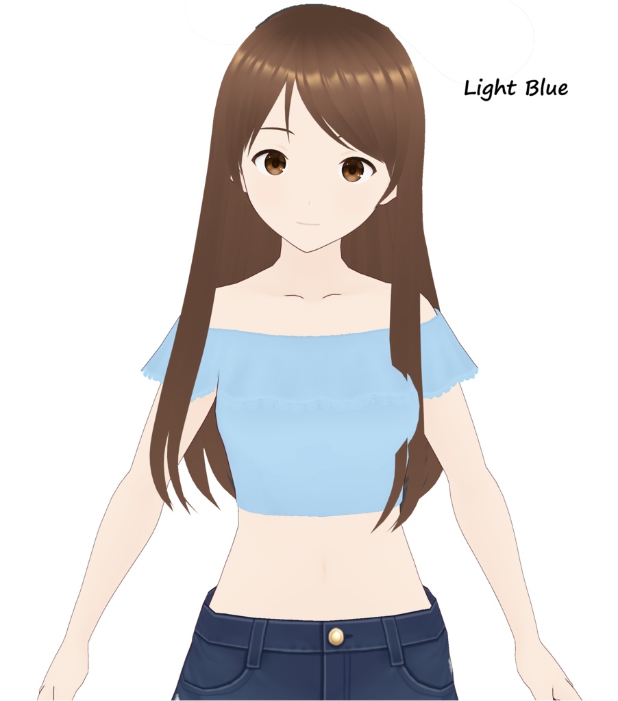 Vroid Ruffled, lacey of shoulder cropped top (various colors)