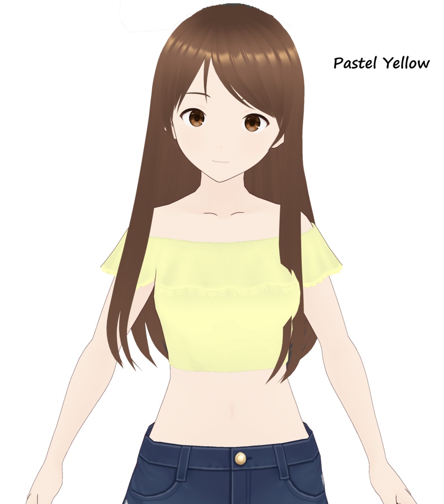 Vroid Ruffled, lacey of shoulder cropped top (various colors)