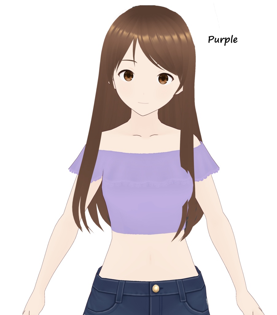 Vroid Ruffled, lacey of shoulder cropped top (various colors)