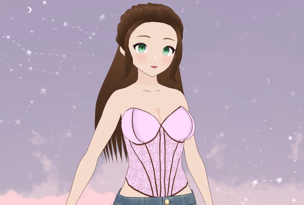 Pink Vroid Corset Top