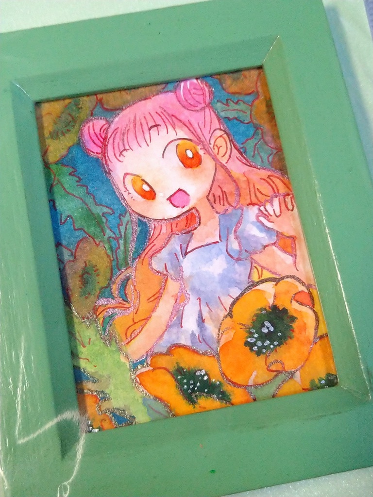 ミニ原画 ①天使ちゃん ②ケシちゃん ③えいえいおー