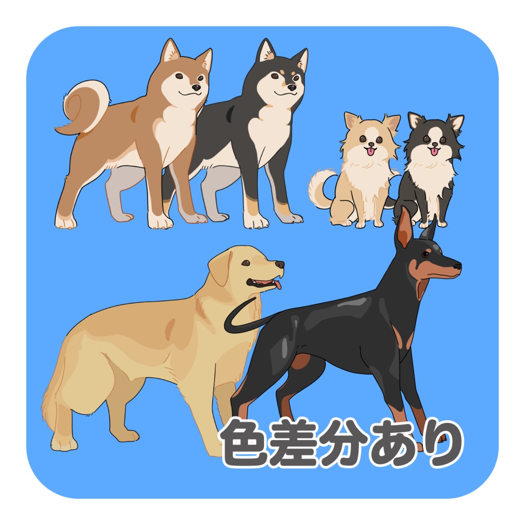 犬素材!犬種4種類
