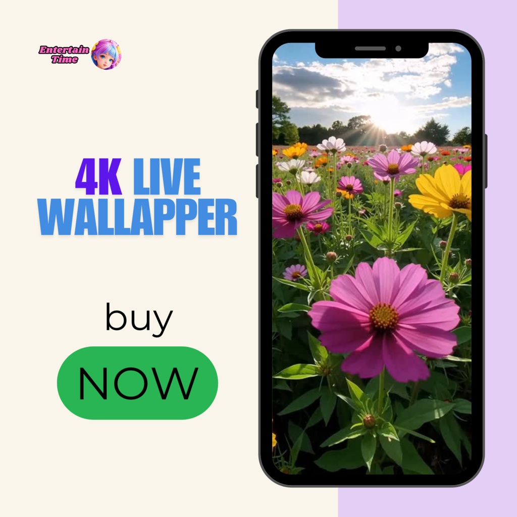 A vibrant flower field with colorful flowers
