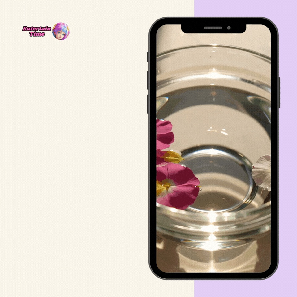 Water drops falling into a crystal clear bowl with floating petals under warm soft light