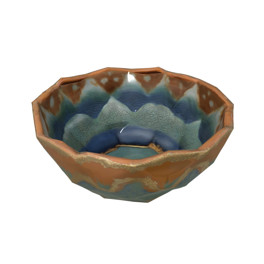 Colorful pattern bowl 3d model