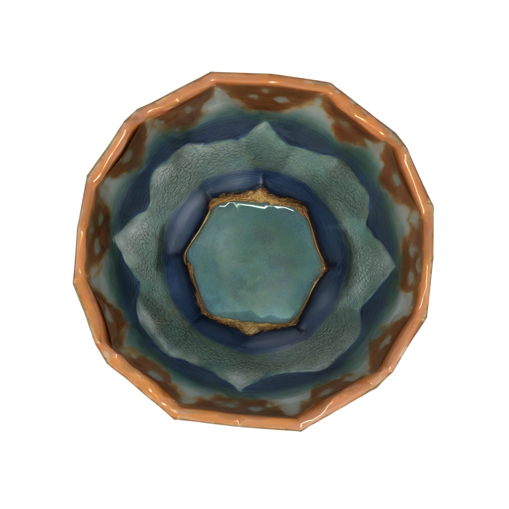 Colorful pattern bowl 3d model