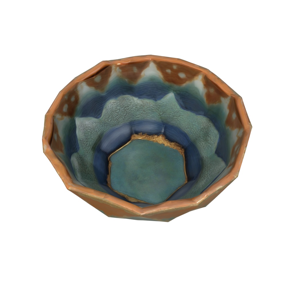 Colorful pattern bowl 3d model
