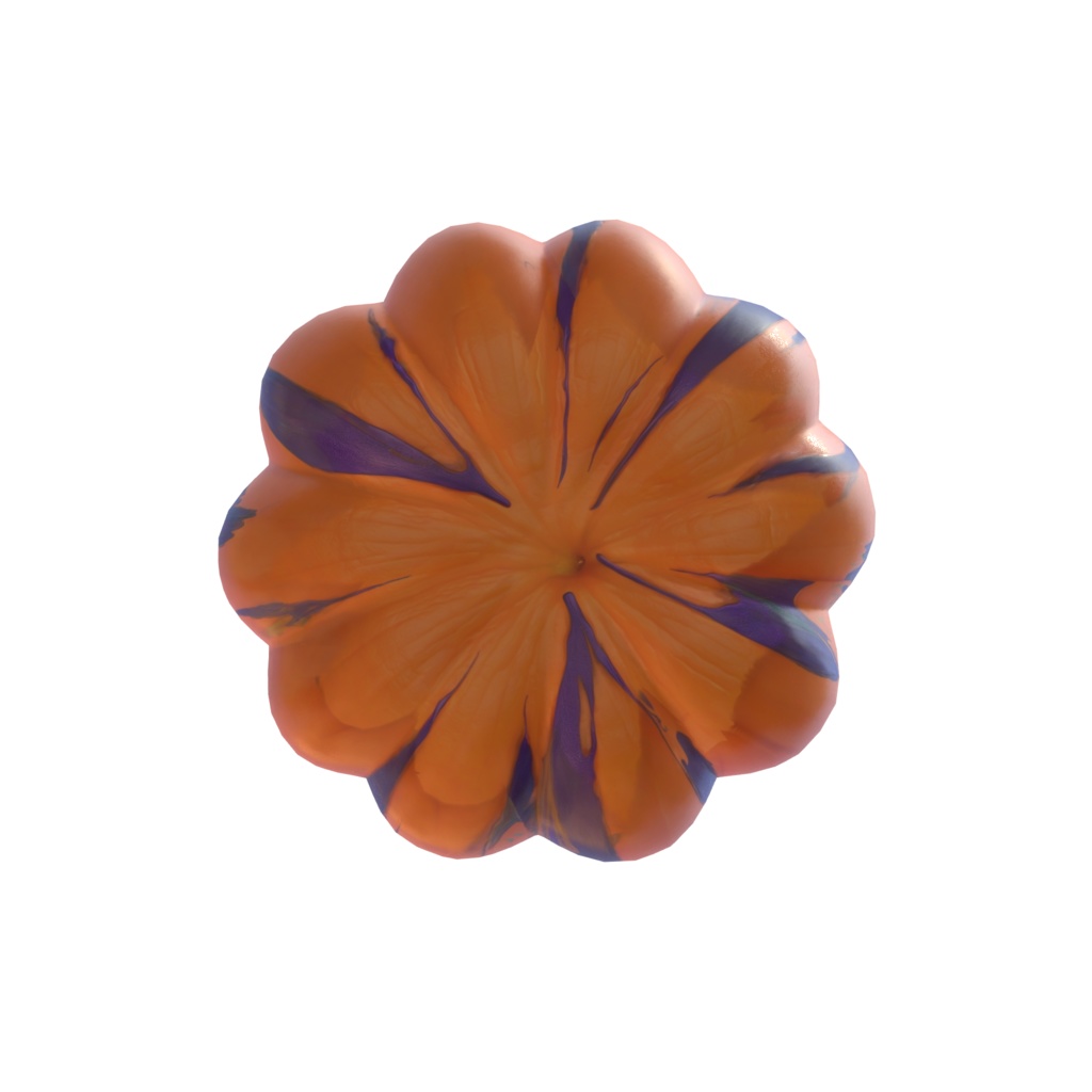 purple orange pumpkin 3d model