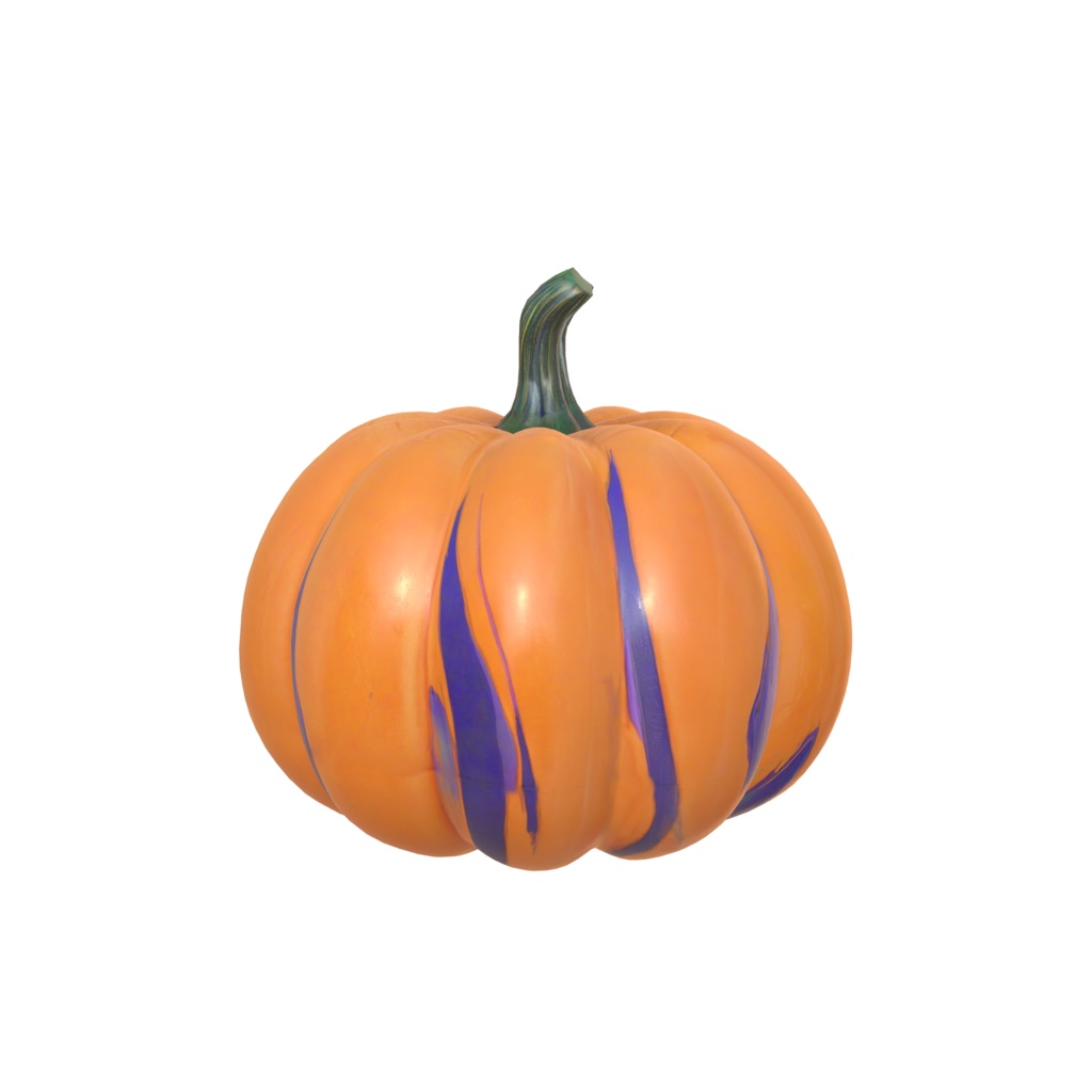 purple orange pumpkin 3d model