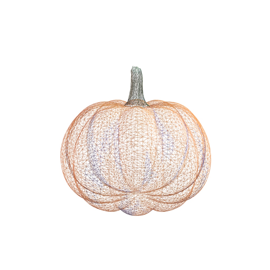 purple orange pumpkin 3d model