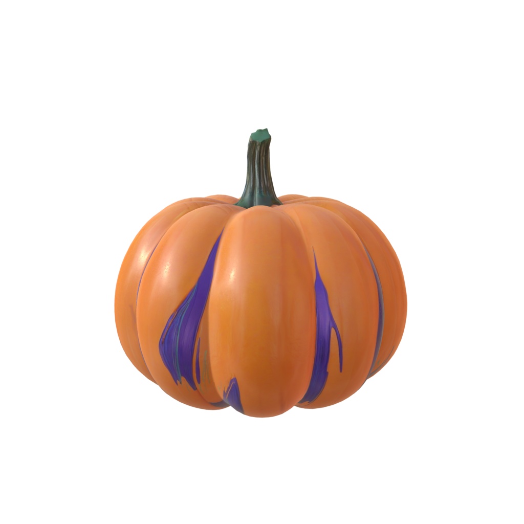 purple orange pumpkin 3d model