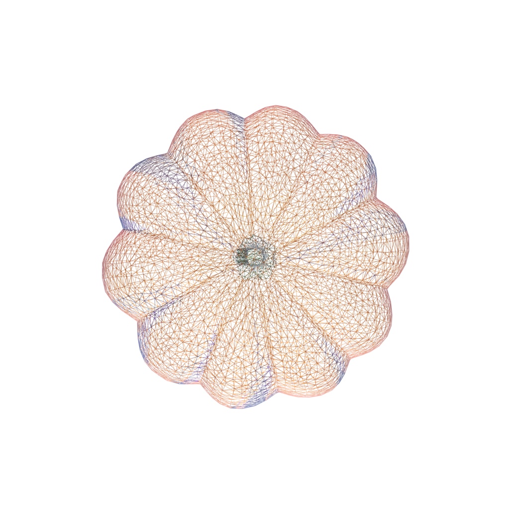 purple orange pumpkin 3d model