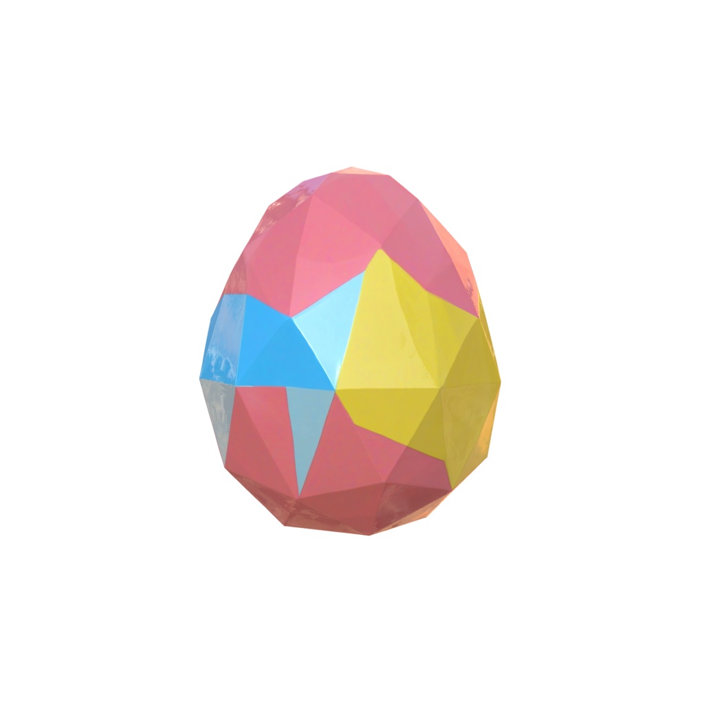 Pastel blue yellow easter eggs 3d model