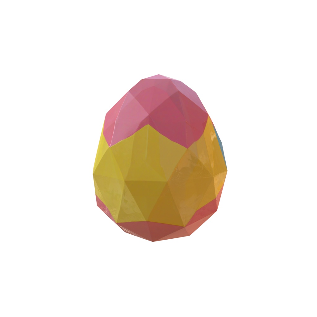 Pastel blue yellow easter eggs 3d model