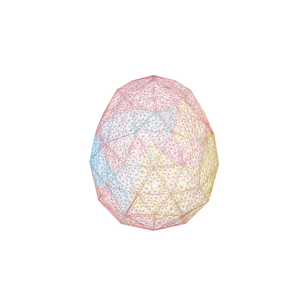 Pastel blue yellow easter eggs 3d model