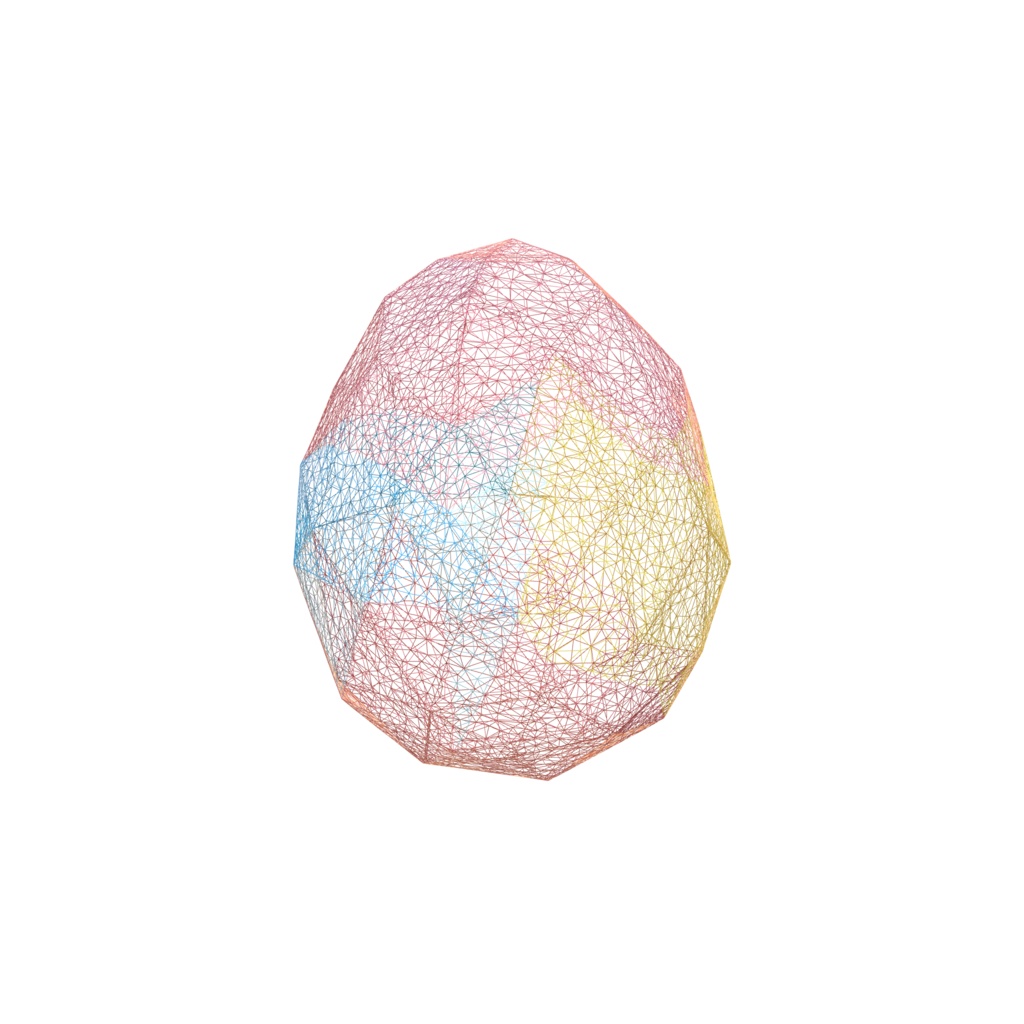 Pastel blue yellow easter eggs 3d model