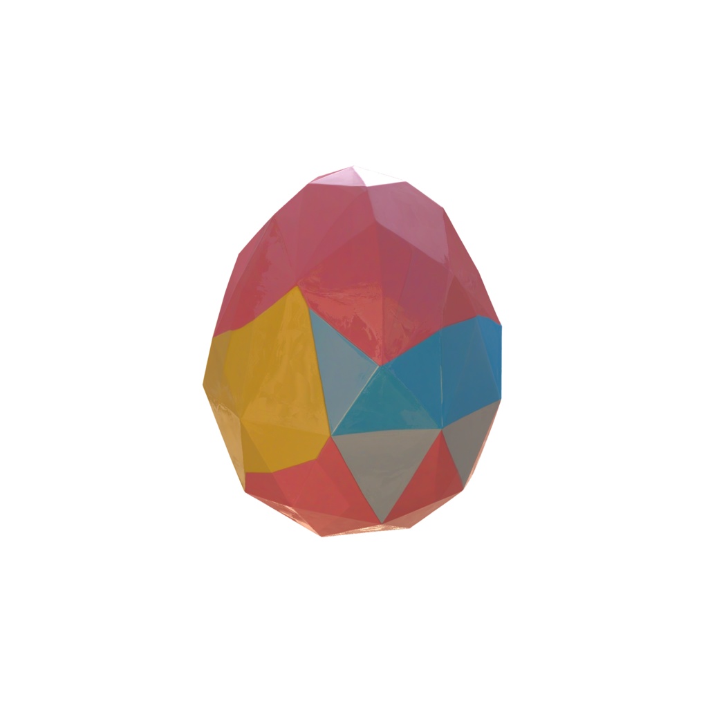Pastel blue yellow easter eggs 3d model