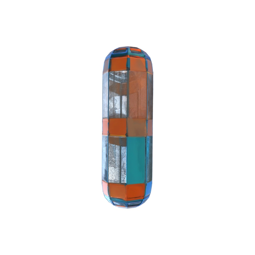 Futuristic energy battery mix blue electric orange 3d model