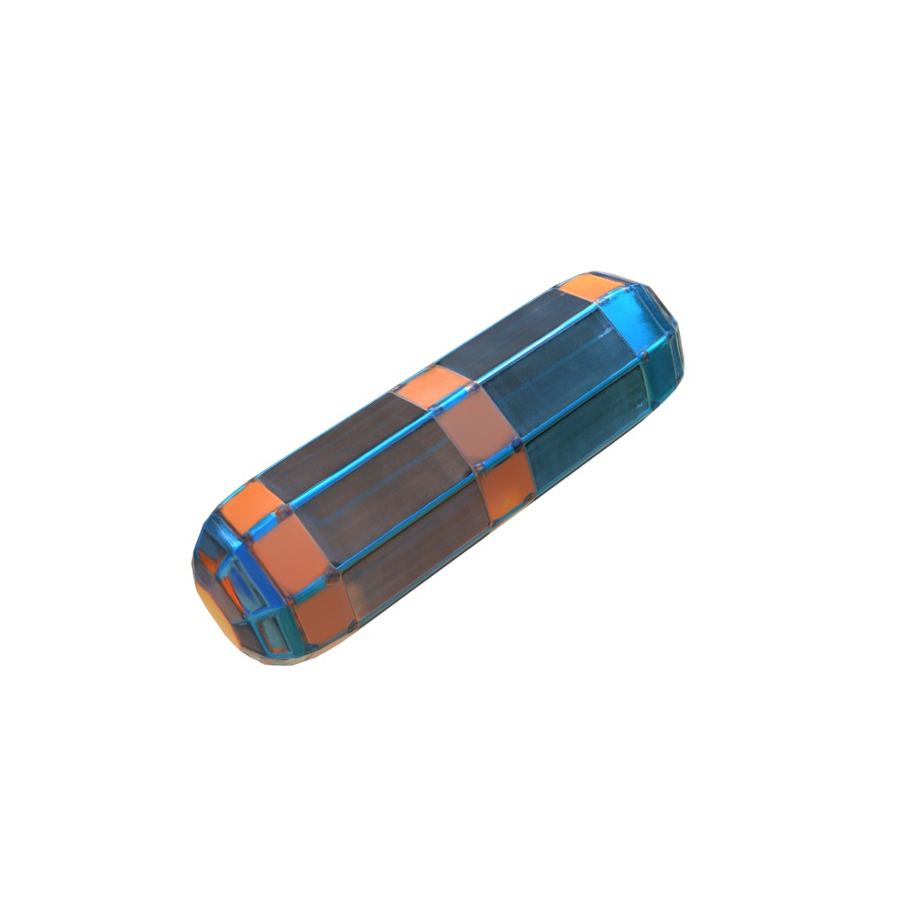 Futuristic energy battery mix blue electric orange 3d model