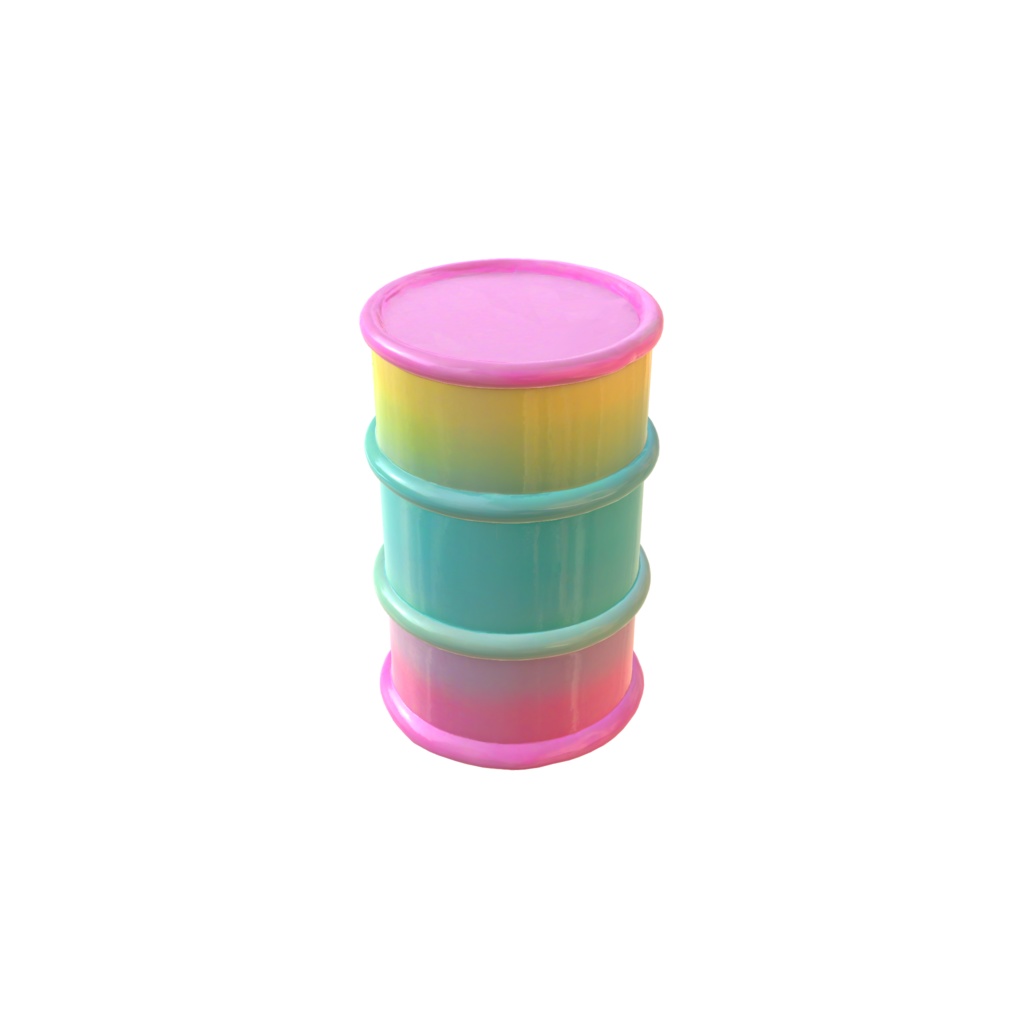 Simple gradient color bright bucket 3d model